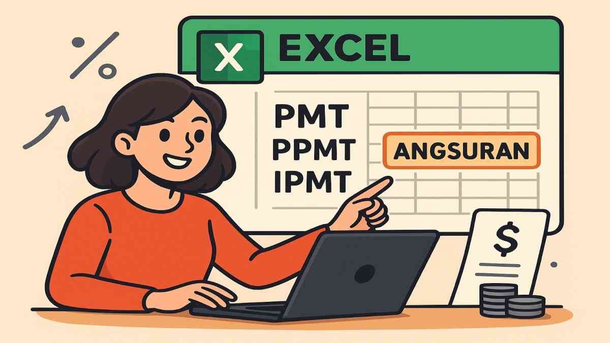 Rumus Excel PMT, PPMT, dan IPMT untuk Hitung Angsuran